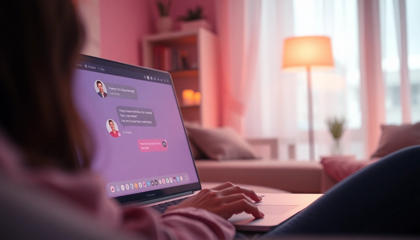 Engaging interface of a sex chat bot inviting users to interact intimately.