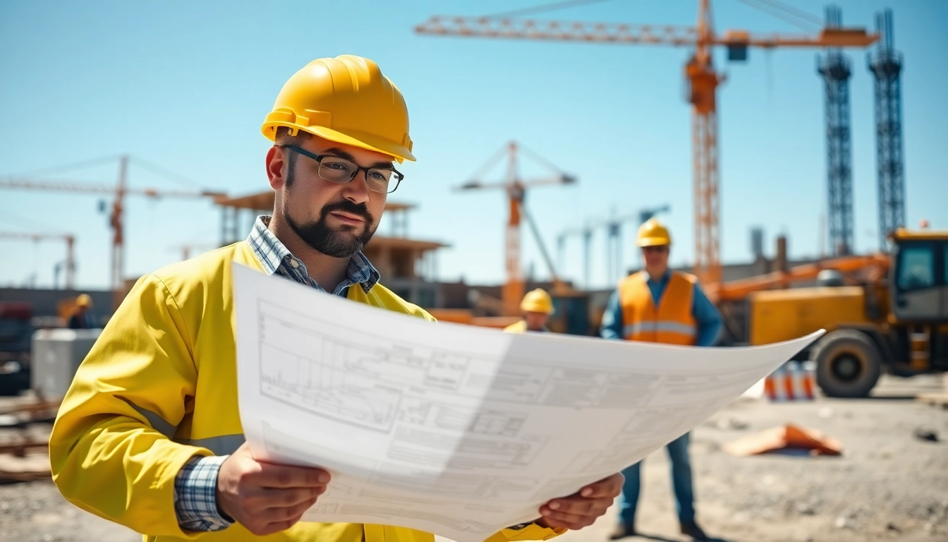 Reviewing nvq level 6 construction site management questions and answers pdf in an active construction scene.