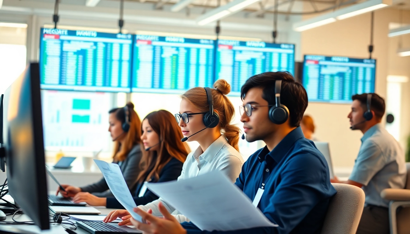 Order Processing Services team efficiently managing e-commerce transactions in a bright office.