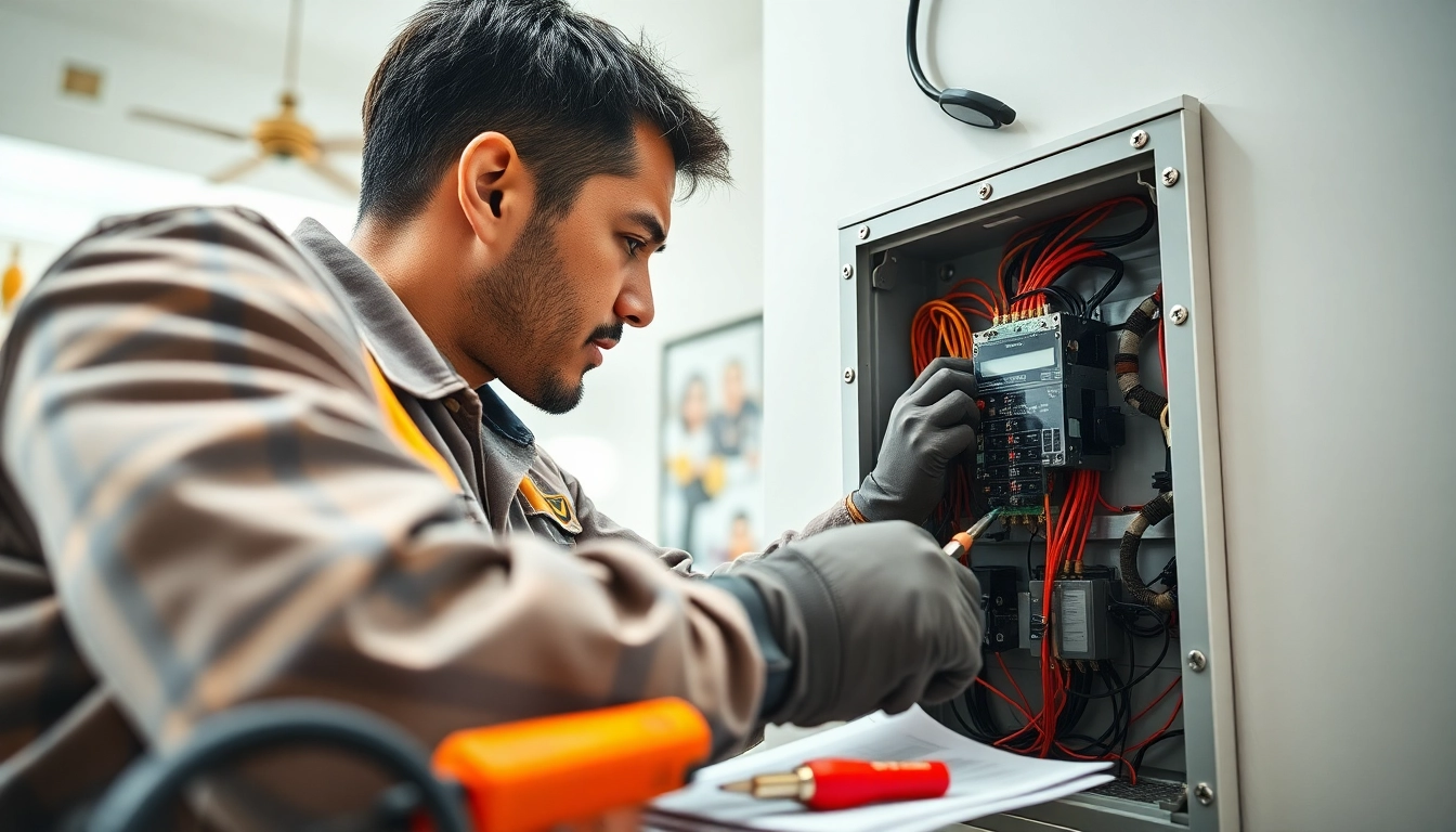 Expert electrician assessing an Electrical Panel Clearwater for safety and efficiency.