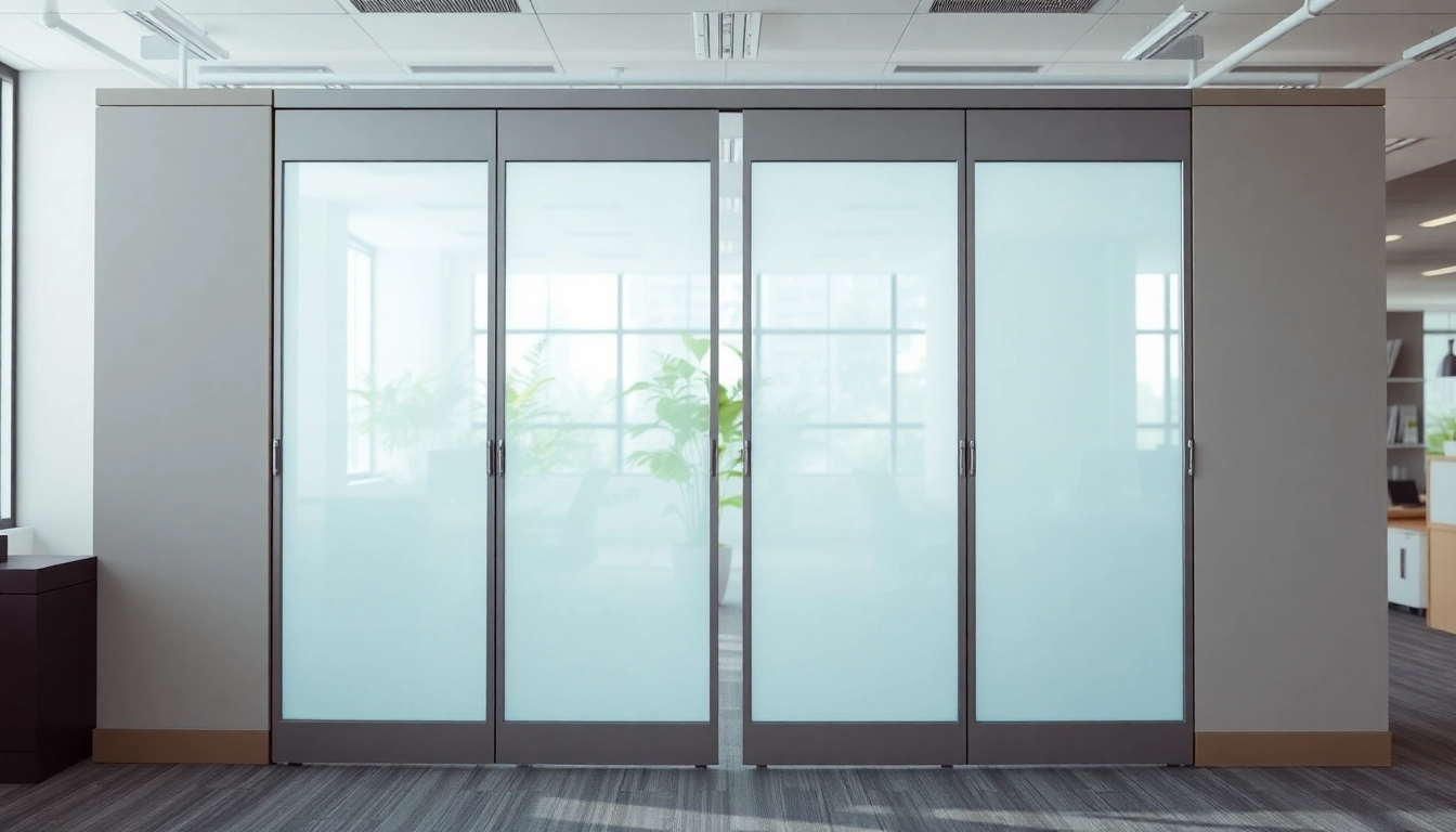 Showcasing a Folding Partition Wall, beautifully designed to divide modern office spaces.