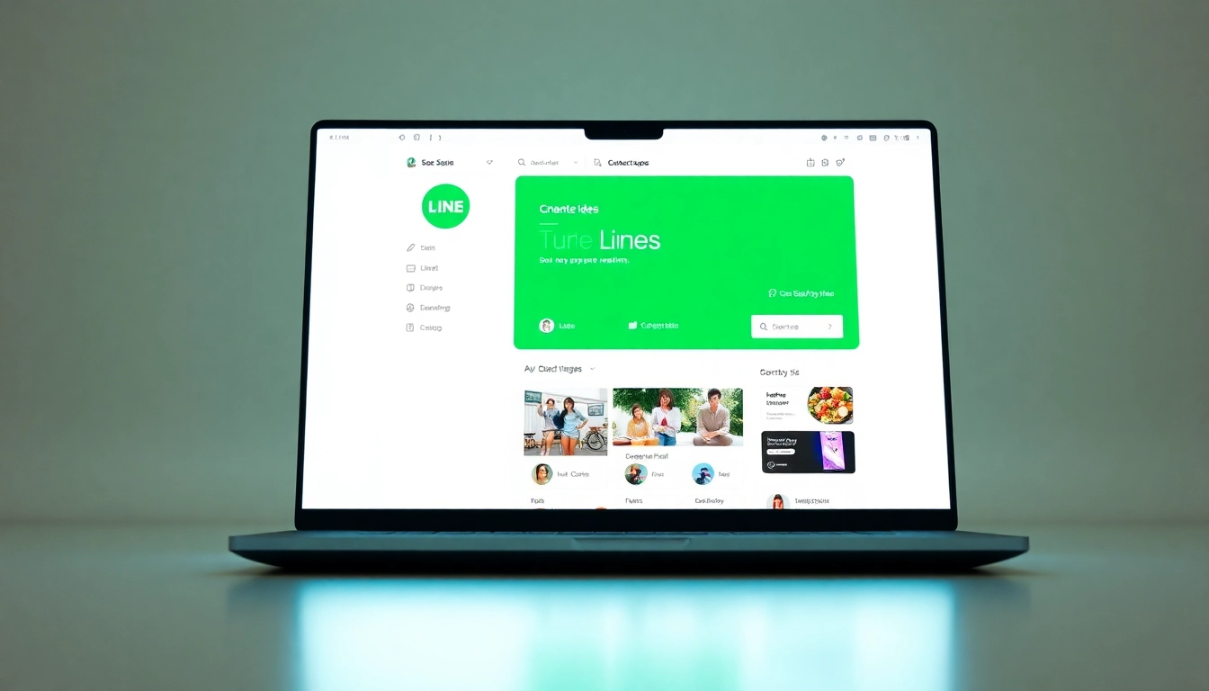 Download the line電腦版下載 with a sleek laptop showcasing the app's user-friendly interface.