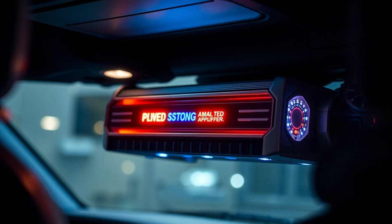 Elevate your audio experience with a premium car amplifier featuring LED lights and modern design.