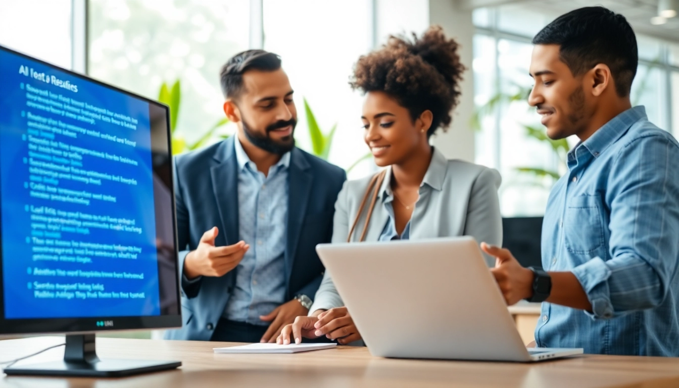 Analyze text with our advanced ai checker in a professional office setting.