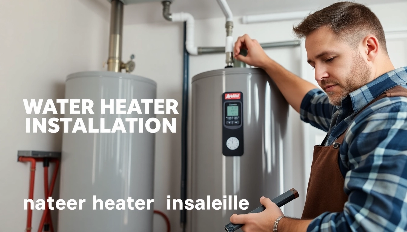 Expert performing water heater installation in Raleigh with modern tools and techniques.