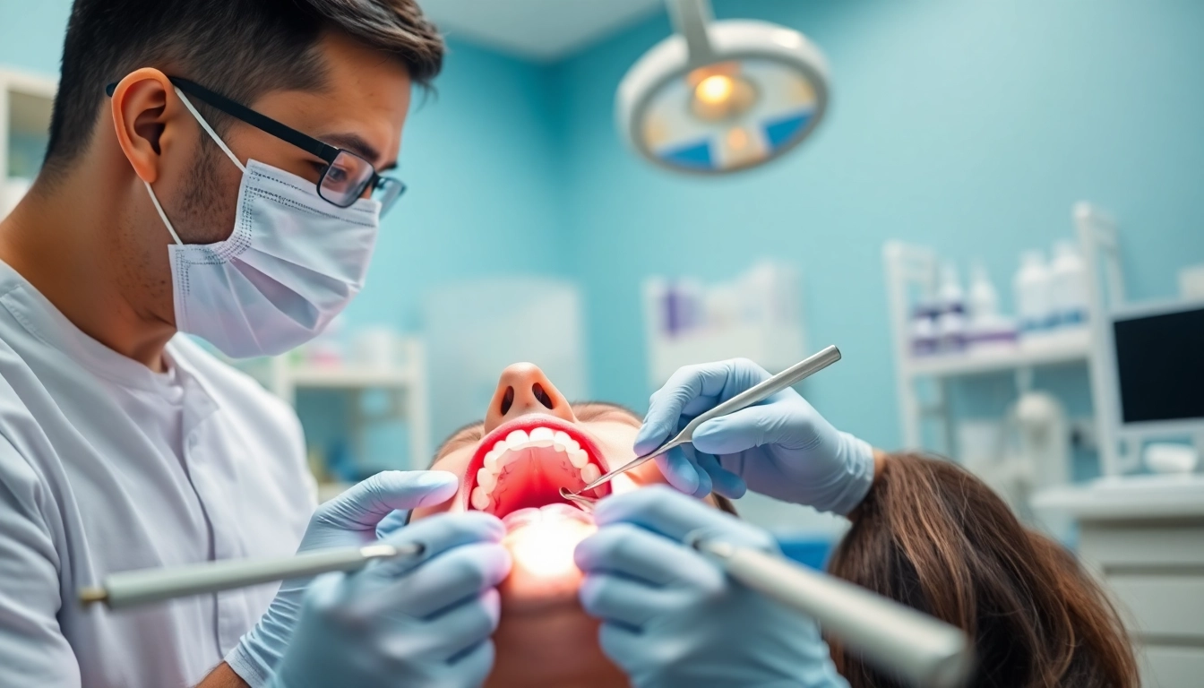 Observing fillings and restorative work during a professional dental procedure in a modern clinic.