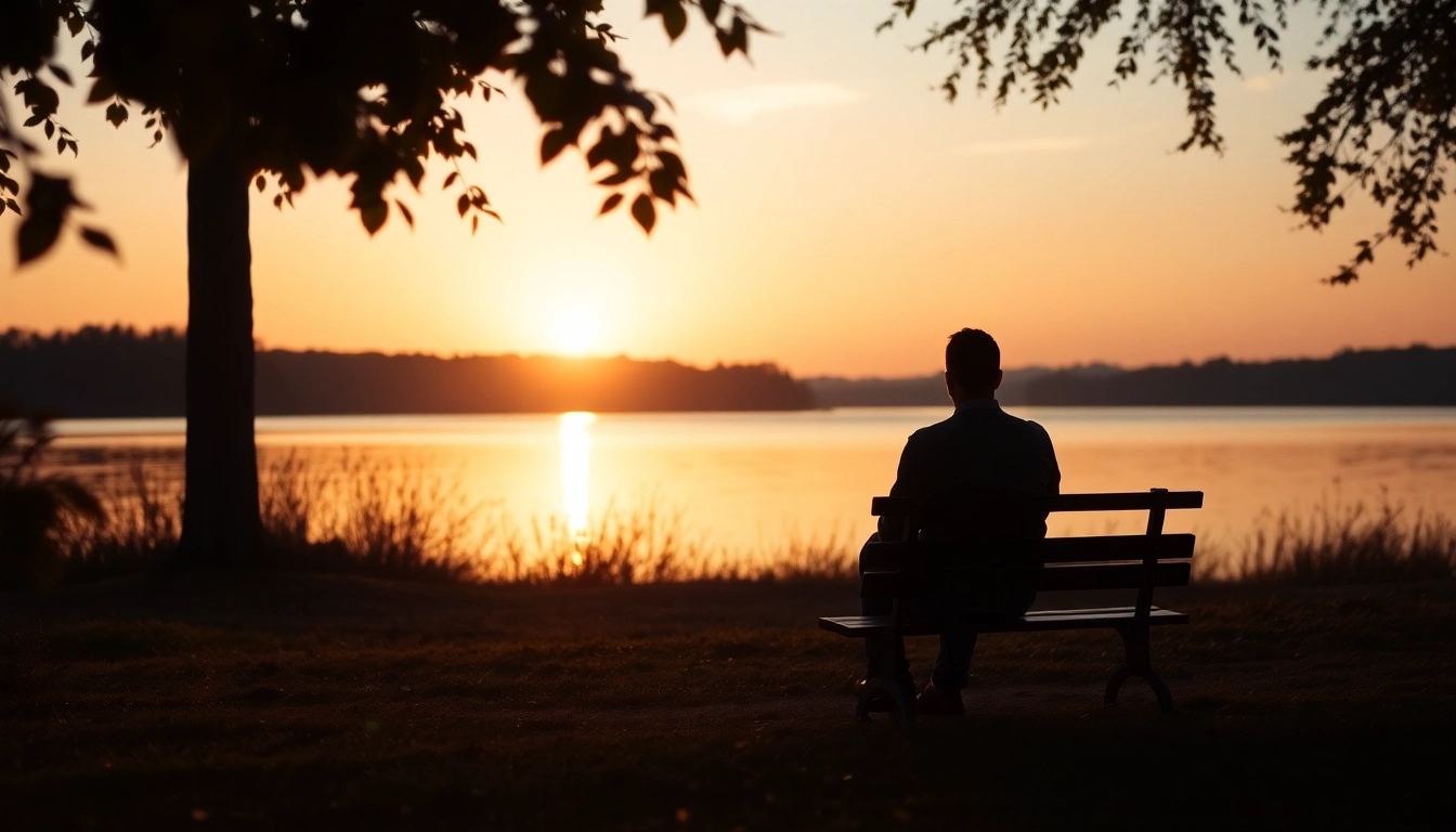 Person contemplating in nature while dealing with grief, capturing a moment of reflection.