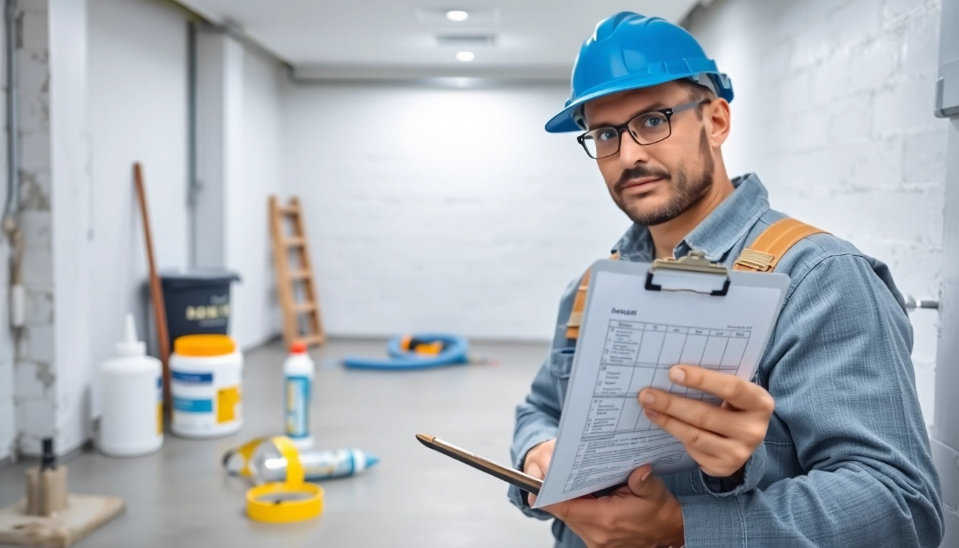 Basement waterproofing near me geneva: Contractor sealing basement walls for a dry and safe environment.
