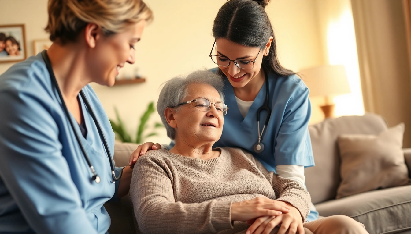 Engaging caregivers providing in home care austin tx to seniors in a cozy living room.