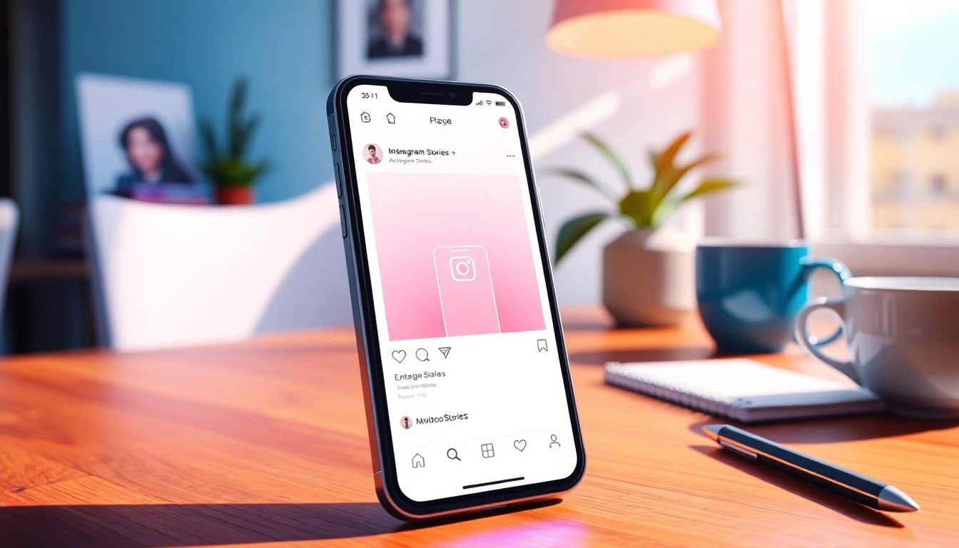 Engaging view of a smartphone illustrating the concept of an anonymous Instagram story viewer.