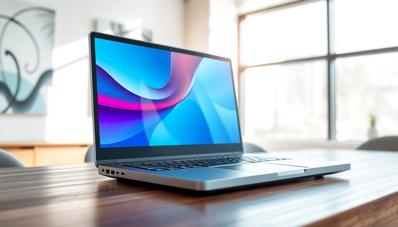 Showcasing Core i5 laptops Kenya on a stylish desk, emphasizing sleek design and vibrant display.