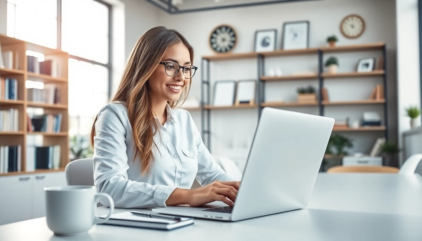 Freelance FP&A consultant analyzing financial data in a bright office.