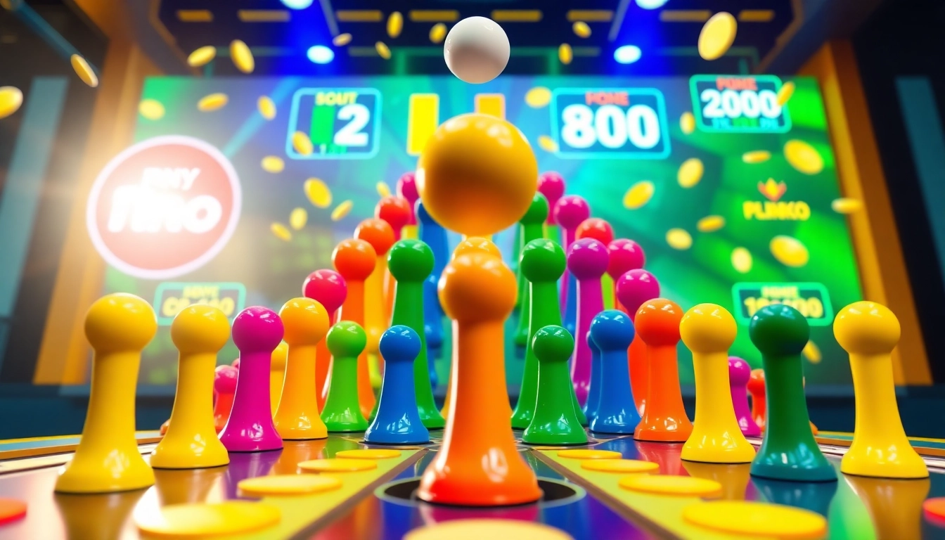 Permainan situs plinko yang menarik dengan bola jatuh ke berbagai pengganda.