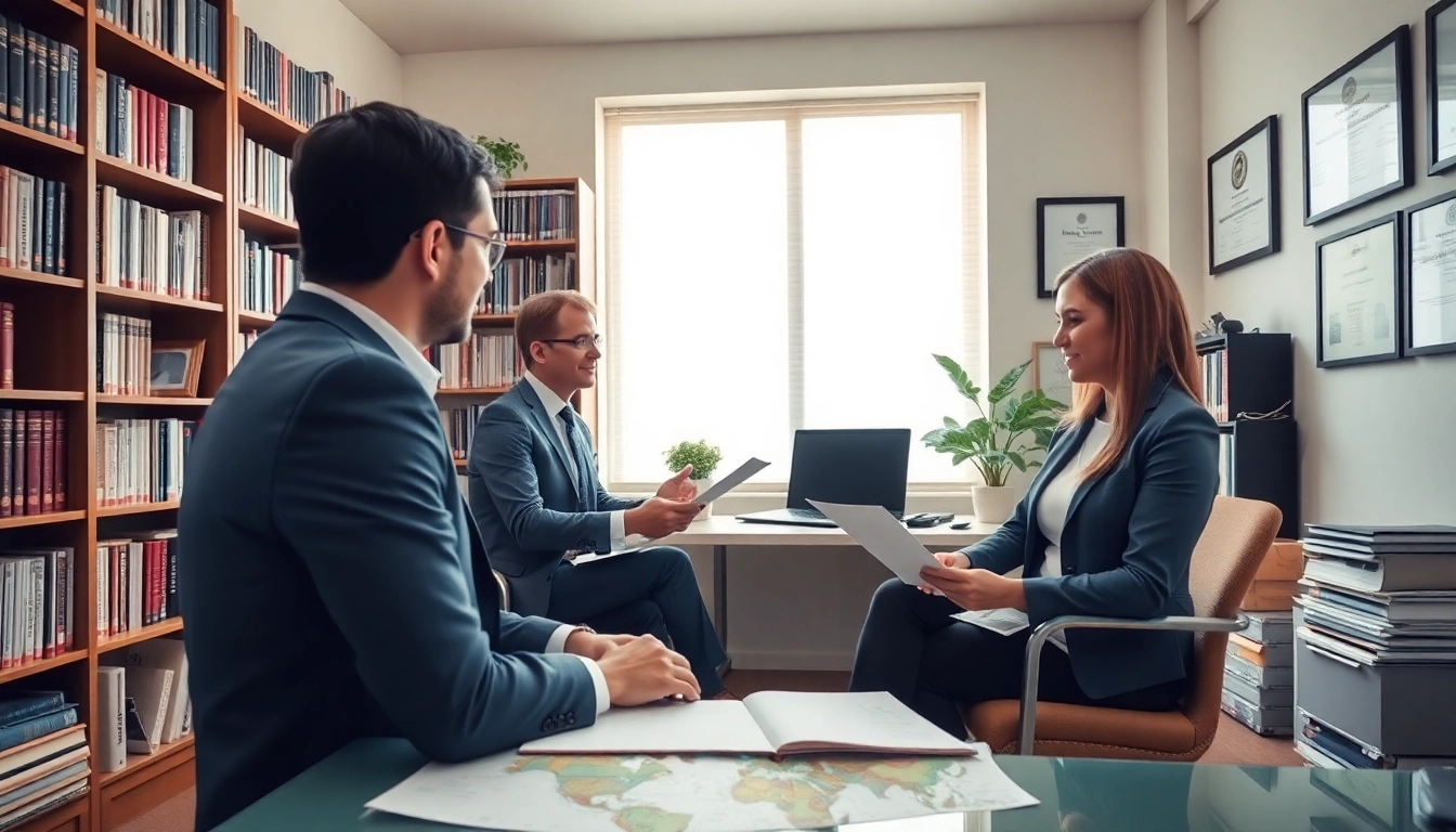 Engaging immigration consultant Barrie assisting clients in a professional office environment.