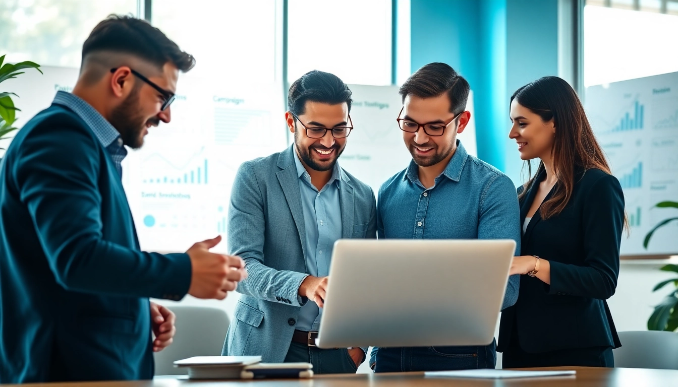 Boost your online marketing Edmonton strategies with a professional team collaborating effectively.