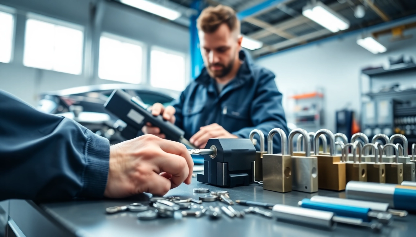 Locksmith at work demonstrating expertise with tools at Carballo Locksmith.