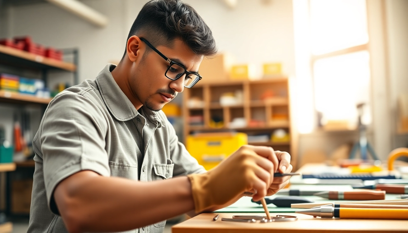 Hands-on training at a trade school tennessee, showcasing a student working on a project.