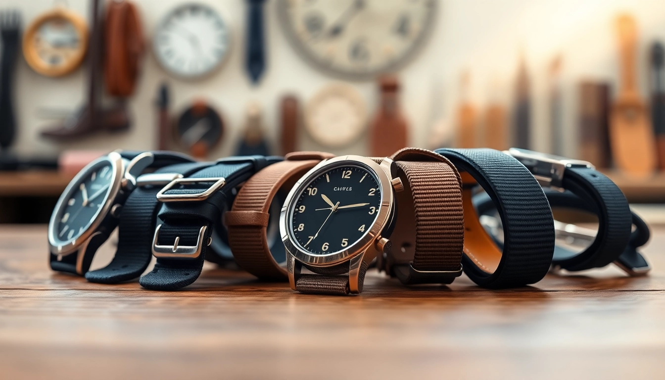 Explore high-quality watch straps showcasing diverse styles and textures.