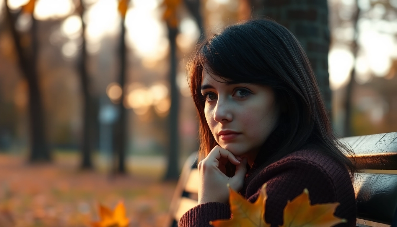 Person reflecting on their relationship breakup in a serene park setting.
