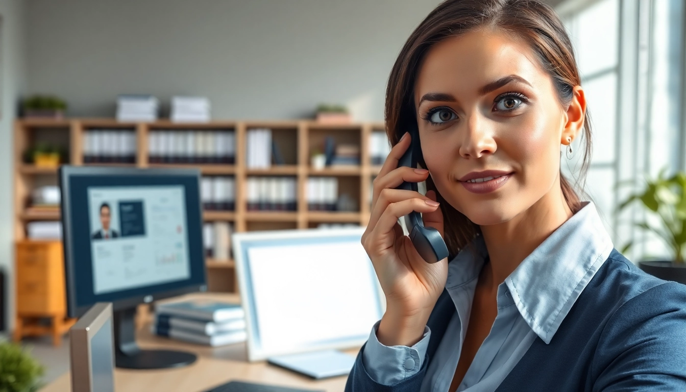 Enhance your understanding of Legal Intake Services with our professional setup featuring an attentive attendant.
