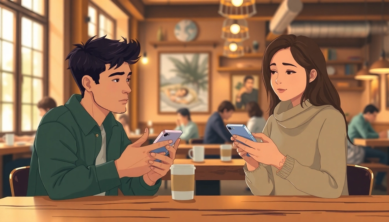 Engaging in anonymous conversations while enjoying coffee in a cozy setting.