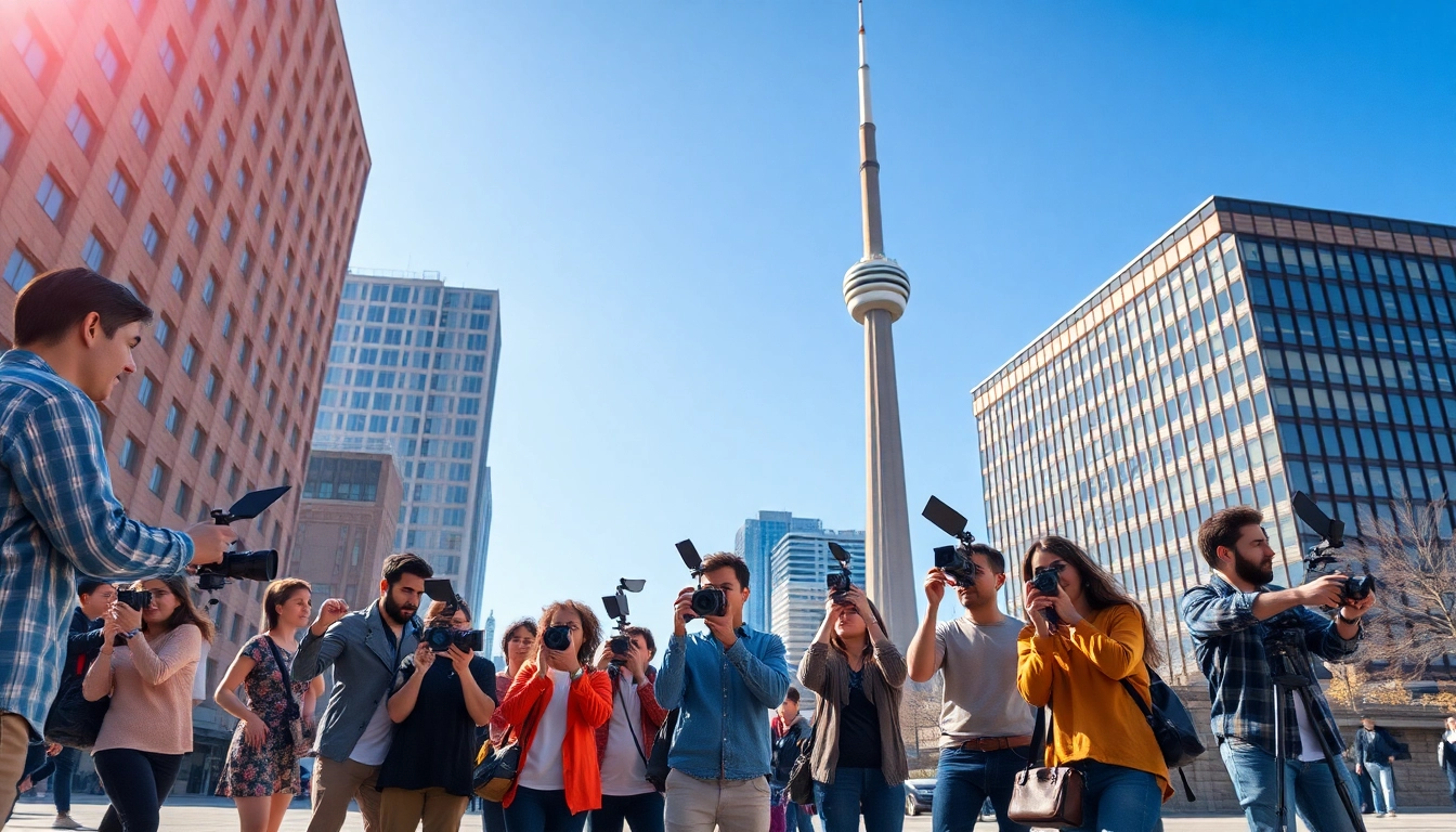 Engaging Creative Video Shoots Toronto scene showcasing teamwork and urban inspiration.