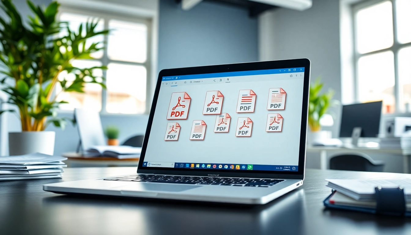 Merge multiple files effortlessly using a free pdf merger in a modern workplace setting.