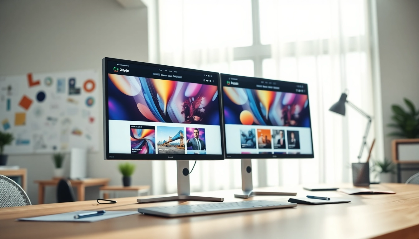 Showcasing innovative designs by kansas city web design companies in a dynamic workspace setting.