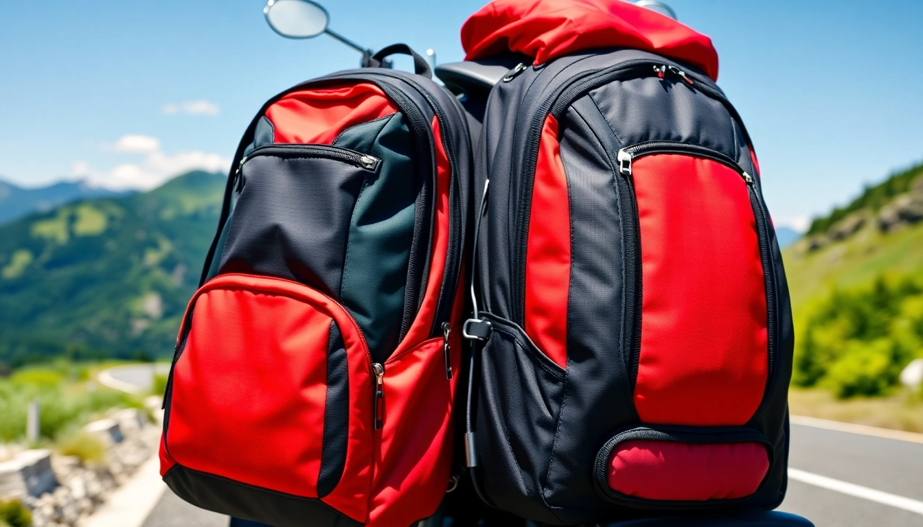 Showcase your motorcycle backpack's features while riding through scenic routes.