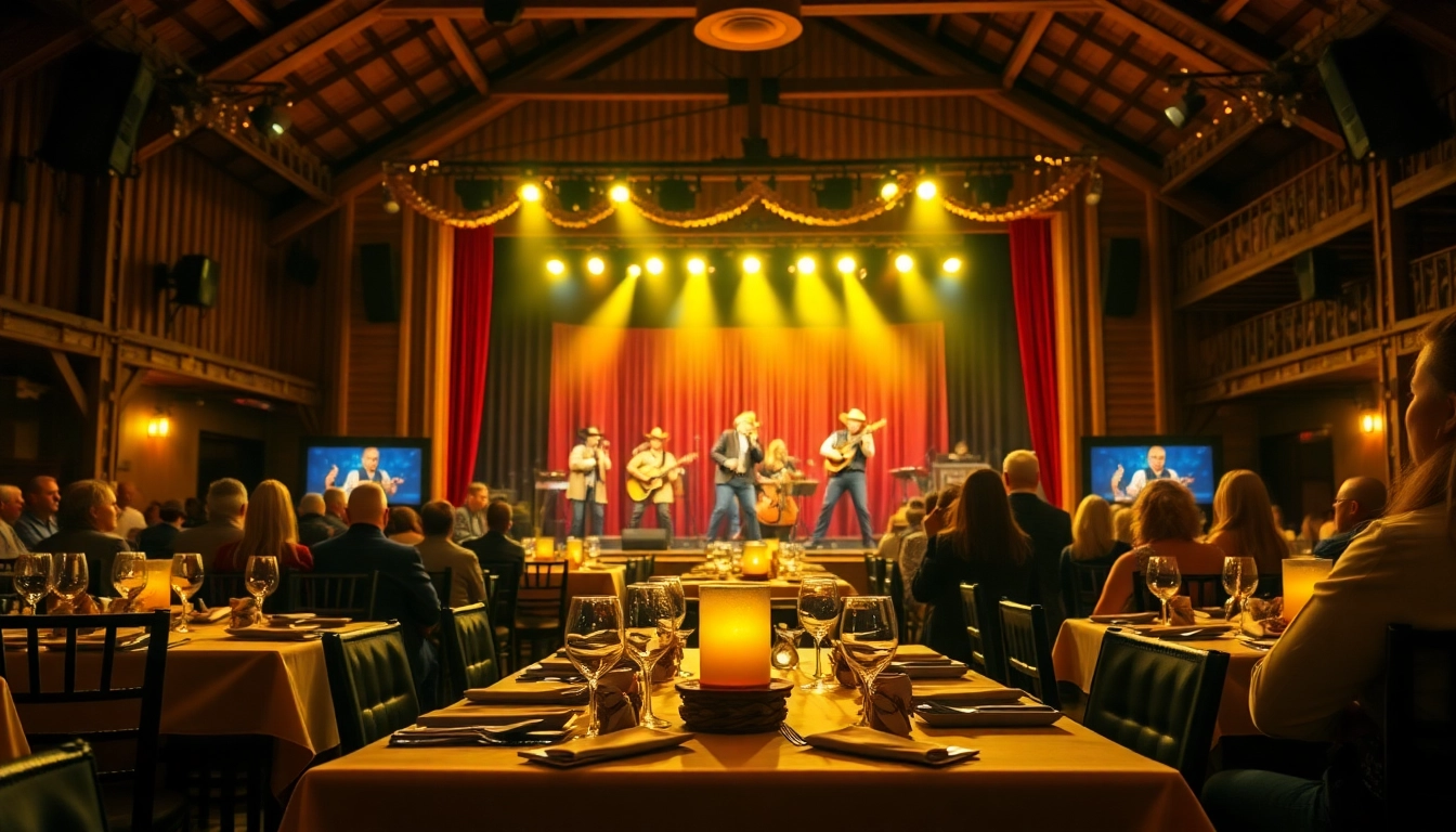 Experience the vibrant entertainment at Firelight Barn with live performances and delicious cuisine.