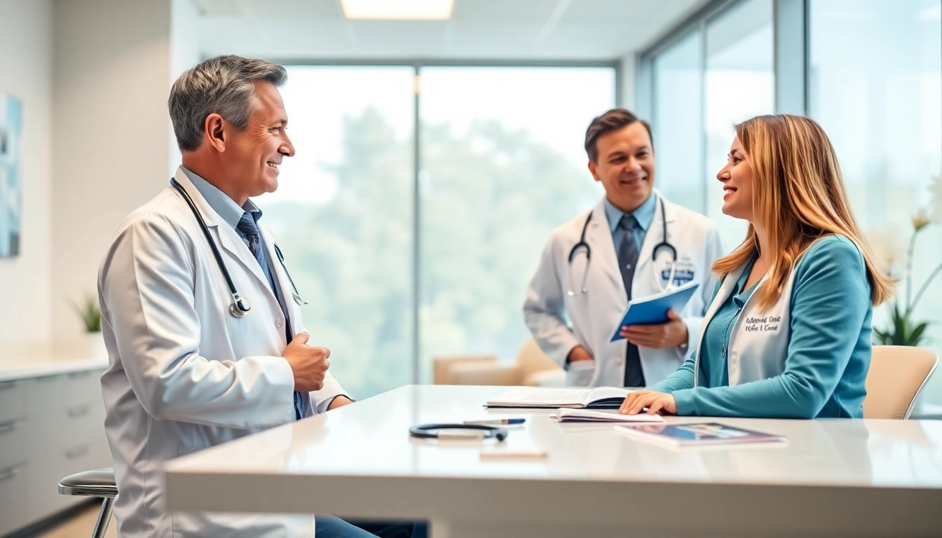 Engaging las vegas concierge doctors consulting with a patient in a serene medical environment.