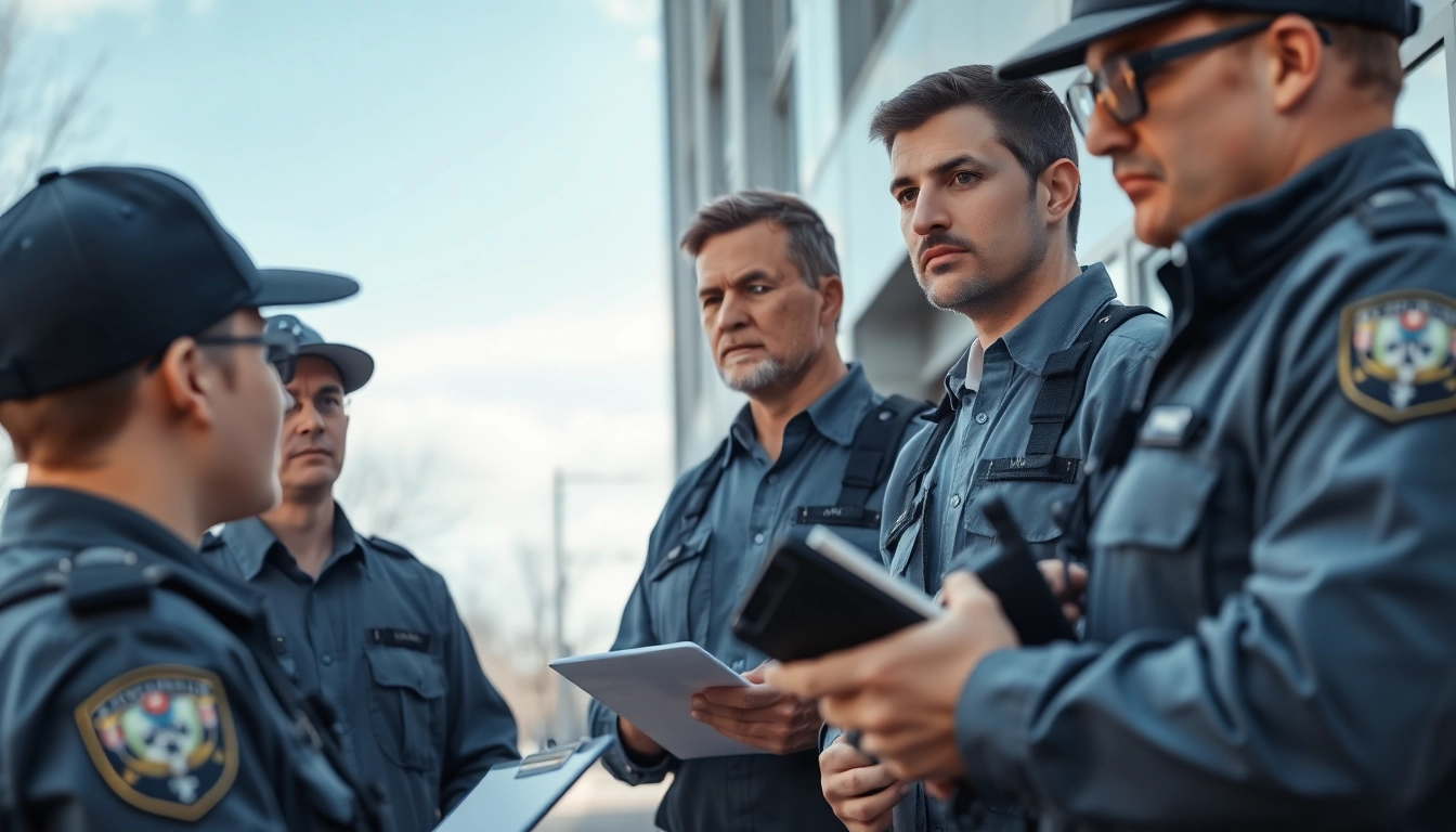 Security Services Fredericksburg team assessing safety measures at a commercial property.