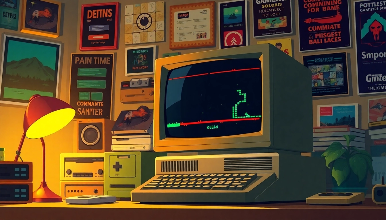 Enjoy playing dos games online with a retro computer setup featuring classic DOS games.