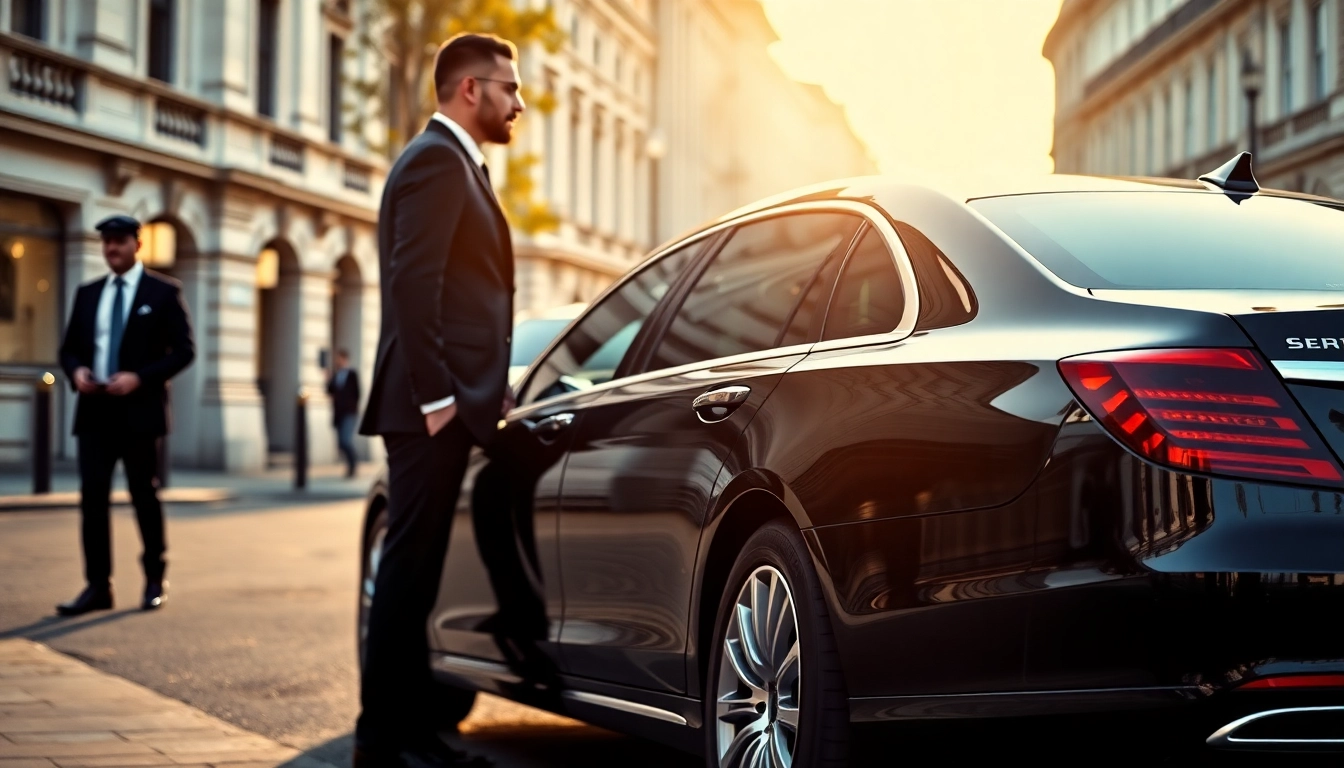 Experience luxury with a chauffeur service London in a sleek black sedan driven by a professional chauffeur.