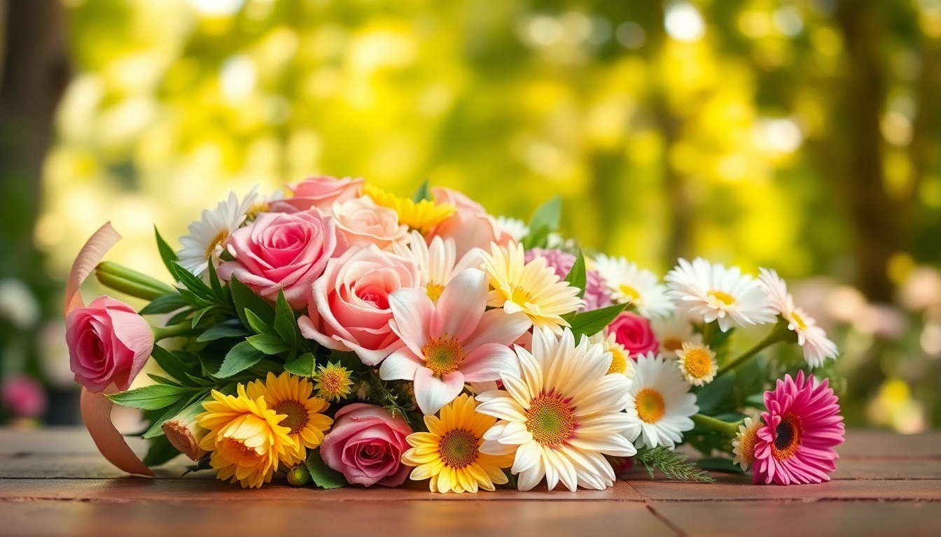 Order beautiful flowers with ease for Flower Delivery Doreen, featuring a vibrant bouquet on a wooden table.
