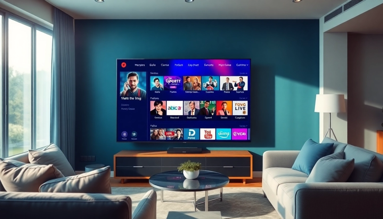 Comprar IPTV en un moderno salón, disfrutando de la experiencia de streaming.