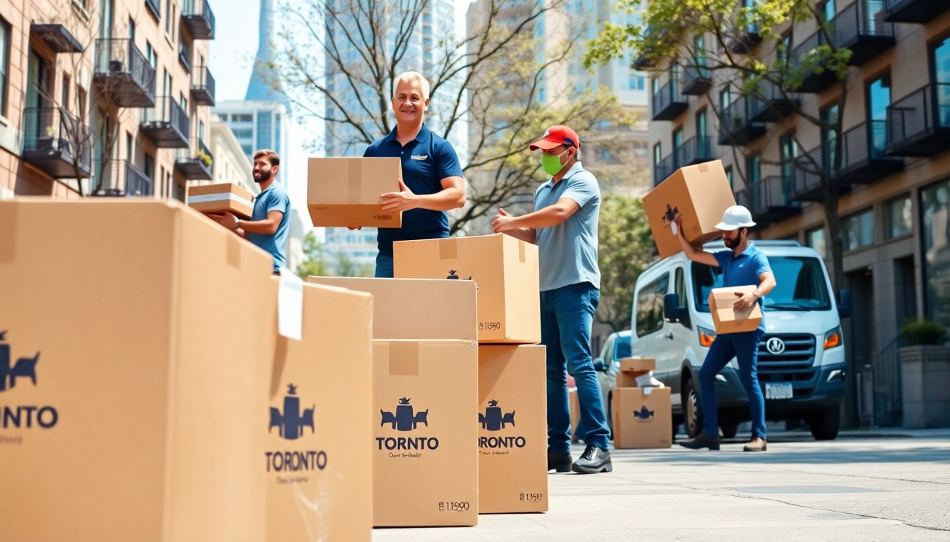 Top-rated professionals, best Toronto movers efficiently relocating in a vibrant urban setting.