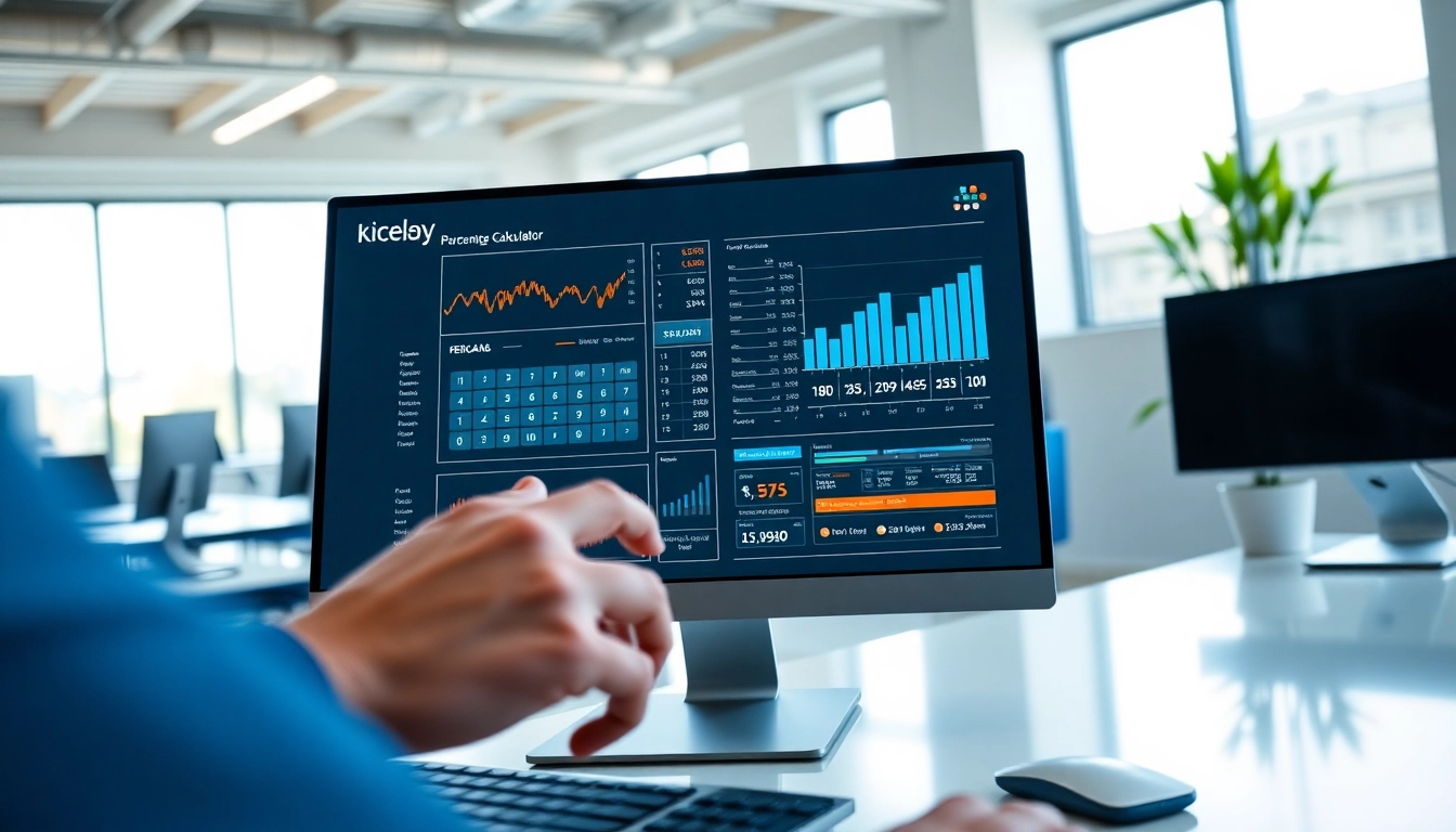 Calculate with the Percentage Calculator on a modern interface in an efficient workspace.