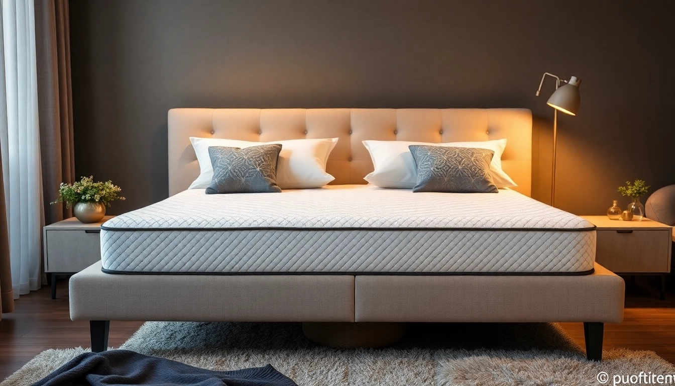 Materasso matrimoniale memory foam economico con design moderno e confortevole sul letto.