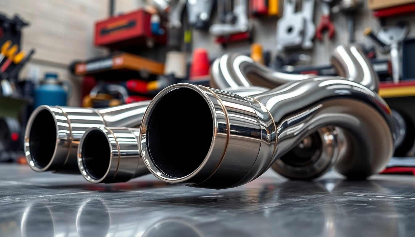 Showcasing charge pipes in a professional automotive workshop setting.