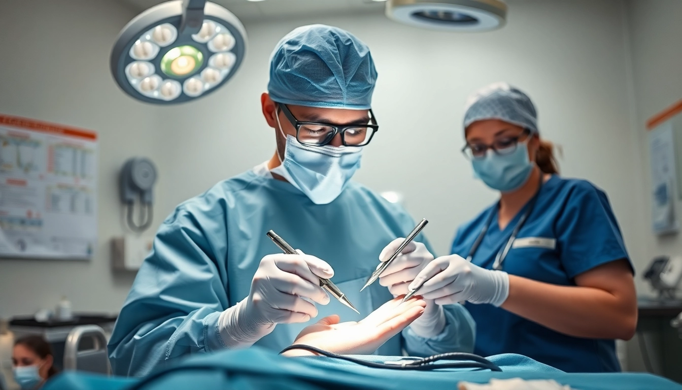 Handchirurgie Braunschweig, expert surgeon performing a detailed hand surgery.