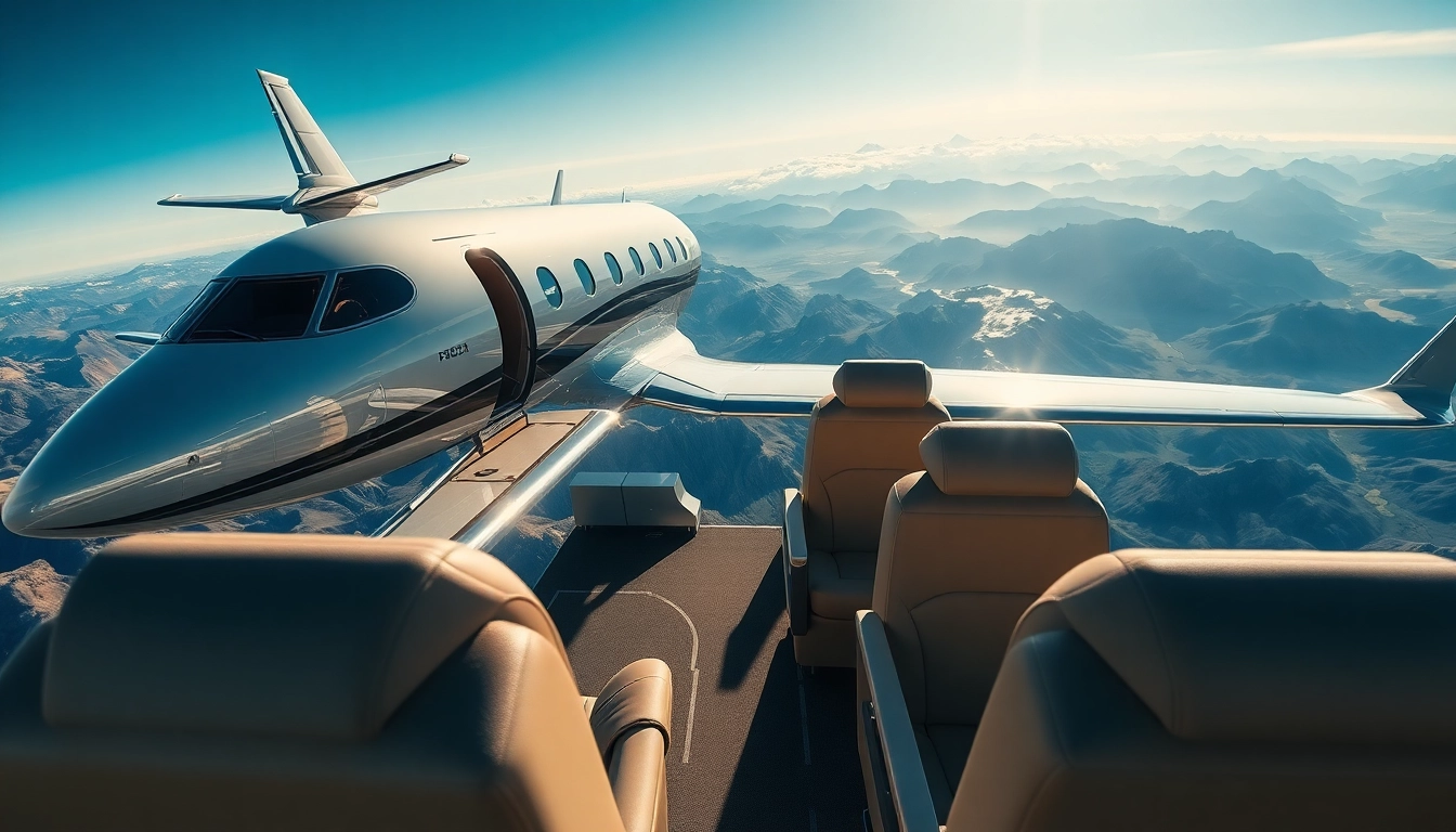 Experience the elegance of private travel as you book luxury private jets across USA, showcasing a luxurious jet in flight.