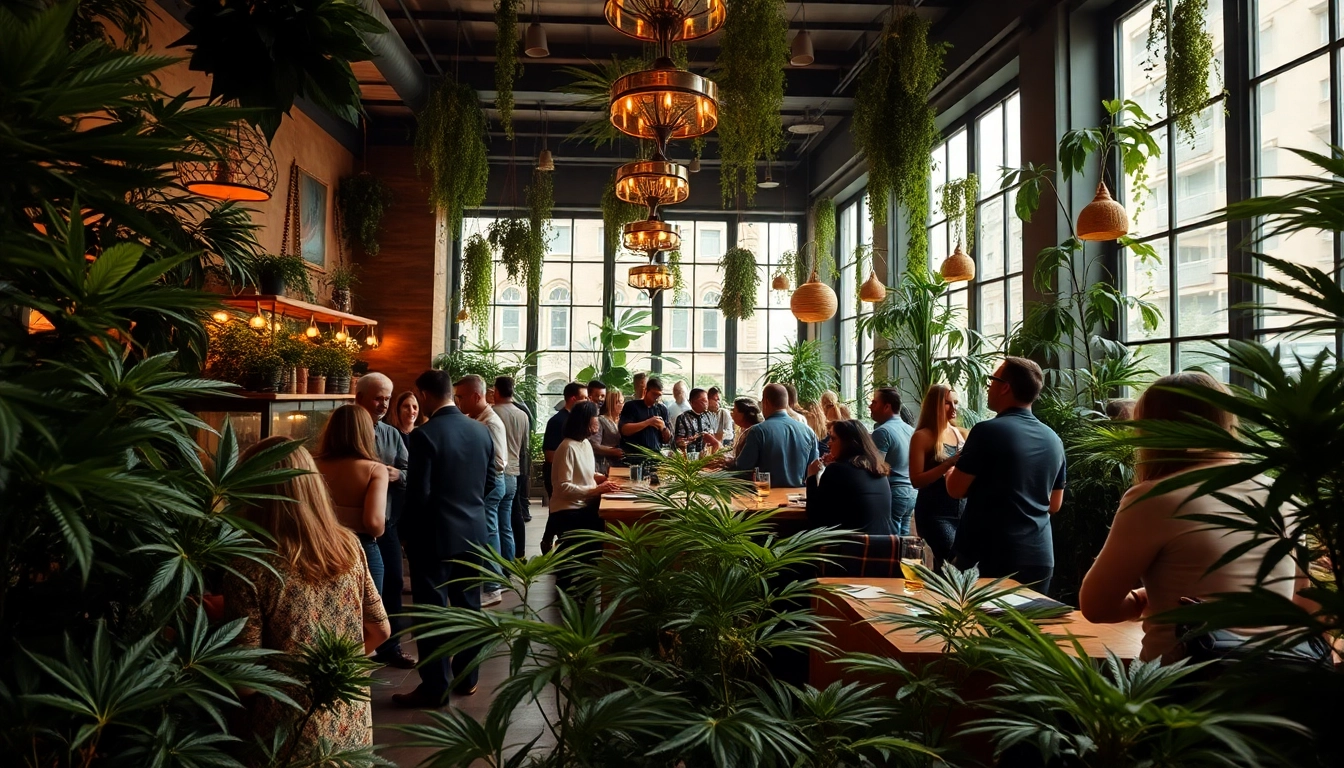 Join the vibrant community at https://cannabisbcn.com with a cozy view inside a cannabis social club.