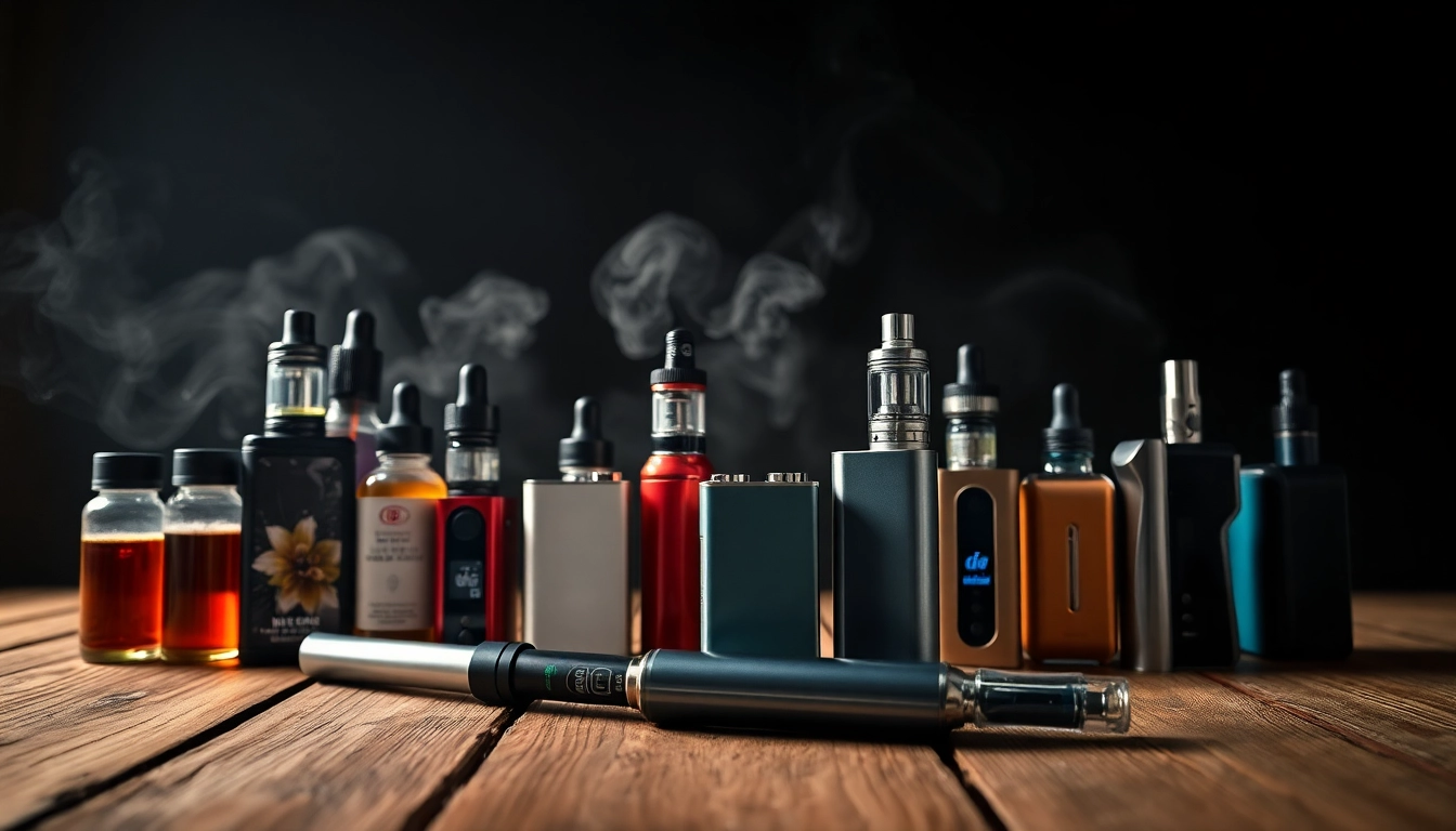 VAPEのセットアップが木製のテーブルに美しく配されています