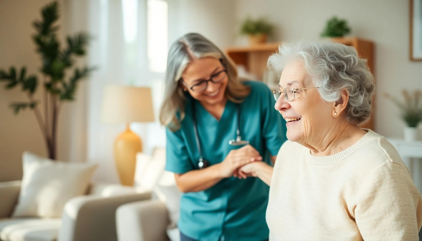 Providing compassionate in home care austin tx while assisting an elderly person in a cozy home.